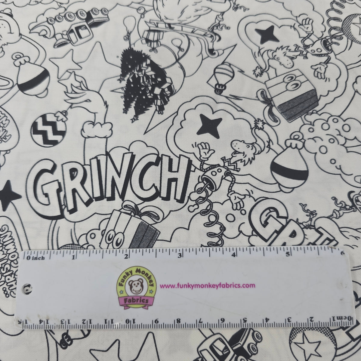 Tonal Grinch White - Robert Kaufman Cotton