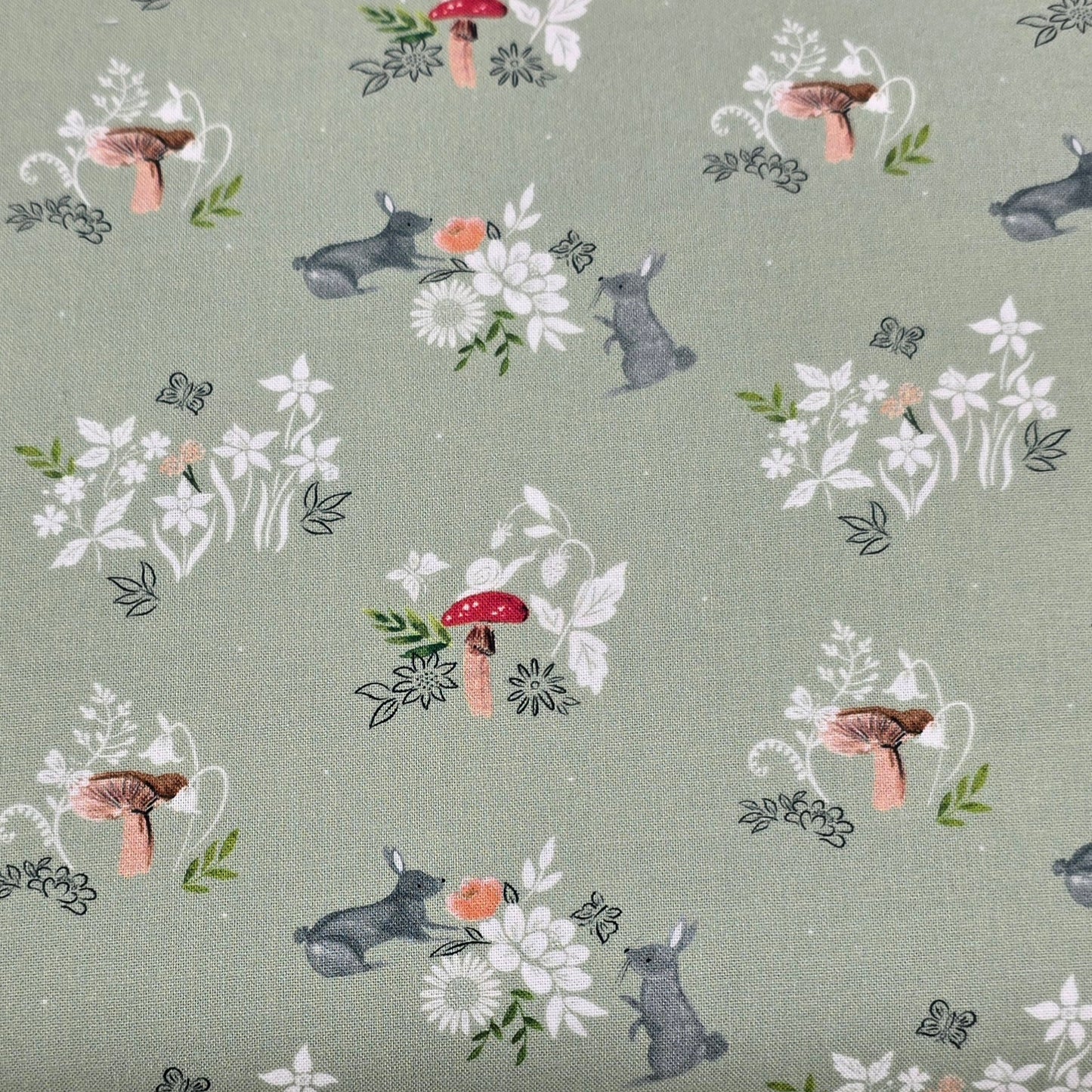 Ear-Resistable Rabbits on Green - Dear Stella Cotton