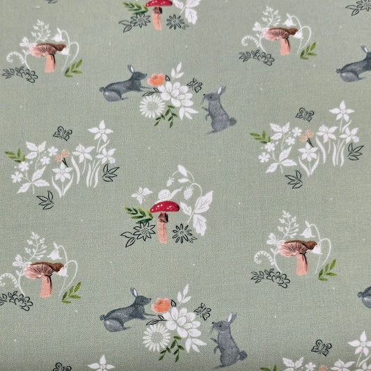 Ear-Resistable Rabbits on Green - Dear Stella Cotton