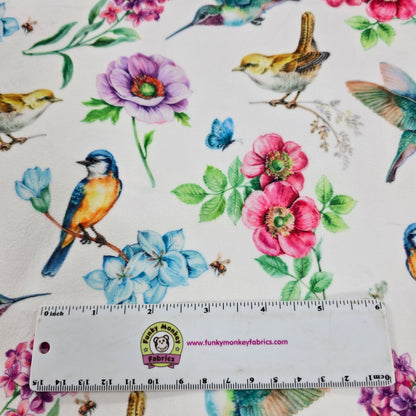 Birds in Bloom Multi - Shannon Fabrics Cuddle Minky
