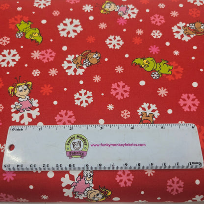 Red Baby Grinch, Max, Cindy Lou - Little Grinch - Robert Kaufman Cotton