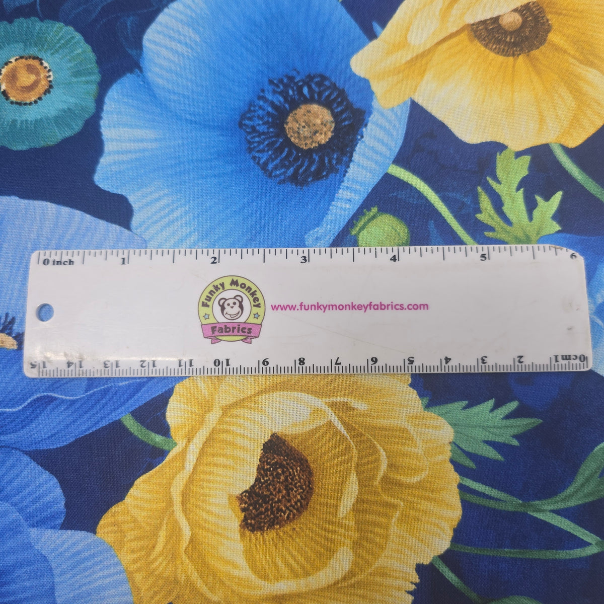 Navy Poppy Focal - Timeless Treasures Cotton