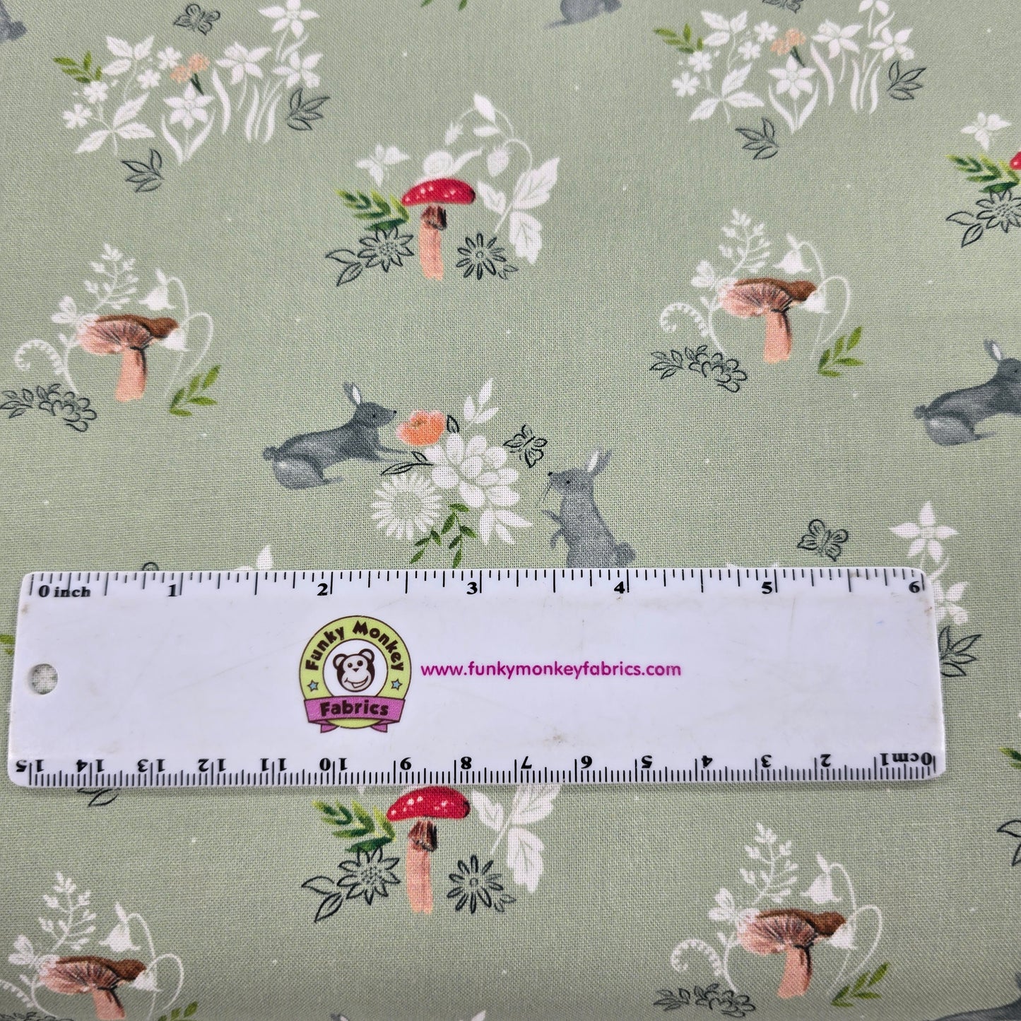 Ear-Resistable Rabbits on Green - Dear Stella Cotton