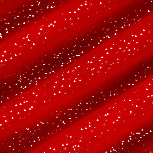 Scarlet/Silver Sparkle Glitter - Shannon Fabrics Cuddle Minky