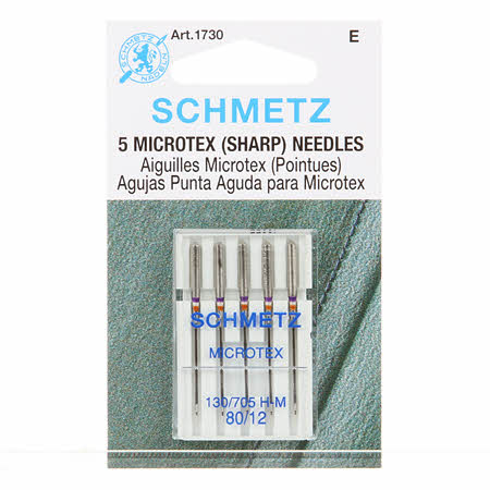 Schmetz Sharp/Microtex Machine Needles 12/80 (5 pack)