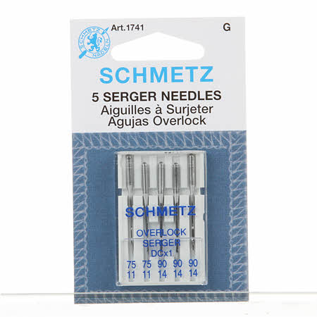 Schmetz Serger Machine Needles 11/75 and 14/90 (5 pack)