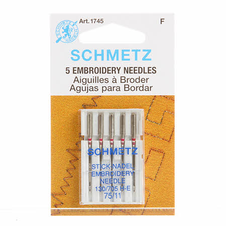 Schmetz Embroidery Machine Needles 11/75 (5 pack)