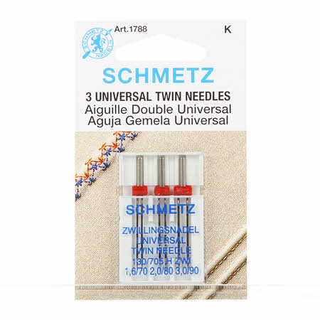 Schmetz Twin Machine Needle Various Sizes 3 pack