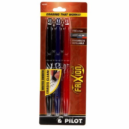  3 Pack Frixion Erasable Pen (Blue/Black/Red) (FX7C3001)