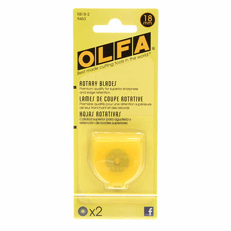 Olfa 18mm Rotary Cutter Replacement Blade 2 pack