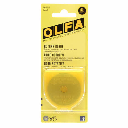 Olfa 45mm Rotary Cutter Replacement Blade 5 pack