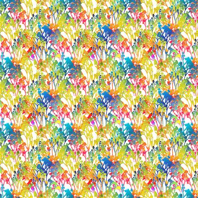 CLEARANCE Divine Nature White Sprigs - Clothworks Cotton