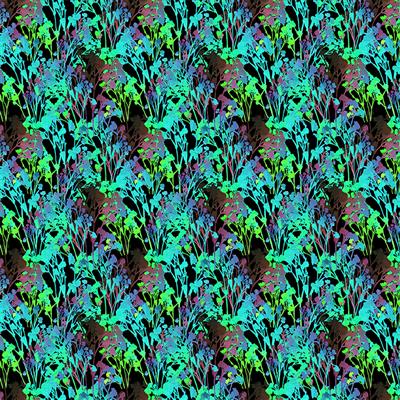 Divine Nature Black Sprigs - Clothworks Cotton (Y3886-3 Black)