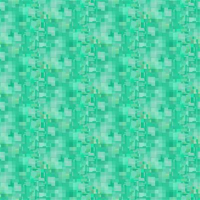 CLEARANCE Divine Nature Turquoise Digital Tiles - Clothworks Cotton